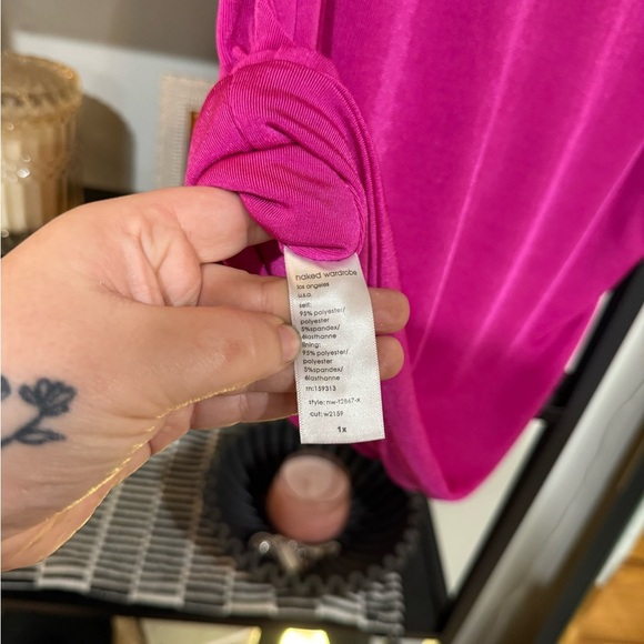 plus size Naked Wardrobe Pink Ruched Sleeveless Tank Top size 1x - Picture 6 of 6